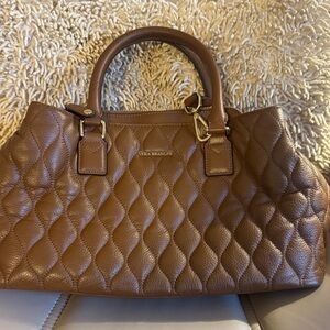 Vera Bradley Quilted Tan Satchel